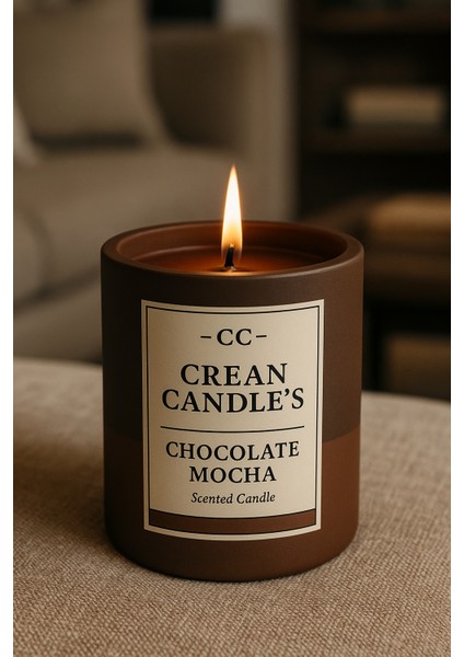 Candle’s Chocolate Mocha Aroması ile Eşsiz Koku │ 400 ml Premium & Kokulu Mum │ Lüx Tasarımı ile Muazzam Dekorasyon