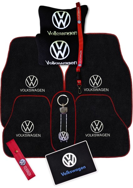 Volkswagen Nakışlı Araç Oto Halı Paspas | Volkswagen Siyah Polar Oto Yastık & Araç Aksesuar
