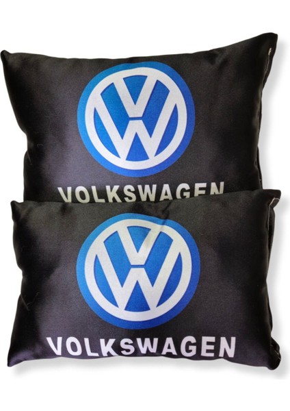 Volkswagen Nakışlı Oto Halı Paspas | Volkswagen Dijital Baskılı Siyah Yastık & Emniyet Kemer Pedi