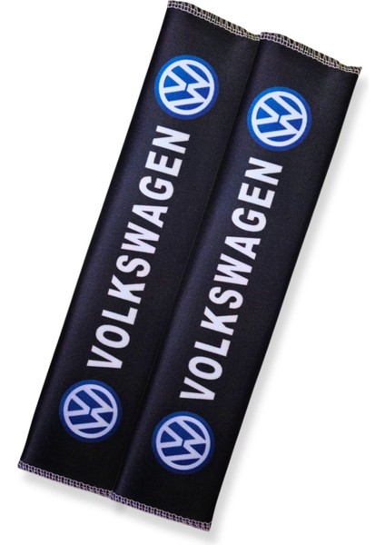 Volkswagen Nakışlı Oto Halı Paspas | Volkswagen Dijital Baskılı Siyah Yastık & Emniyet Kemer Pedi