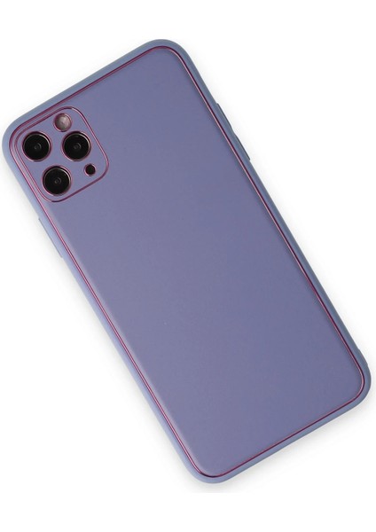 Iphone 11 Pro Max Kılıf Coco Deri Silikon Kapak - Açık Lila Dpmah