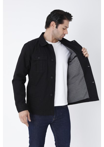Erkek Mevsimlik Mont Ceket Düğmeli 4 Cepli %100 Pamuk Kumaş fırsatları