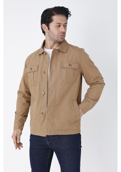 Erkek Mevsimlik Mont Ceket Düğmeli 4 Cepli %100 Pamuk Kumaş modelleri
