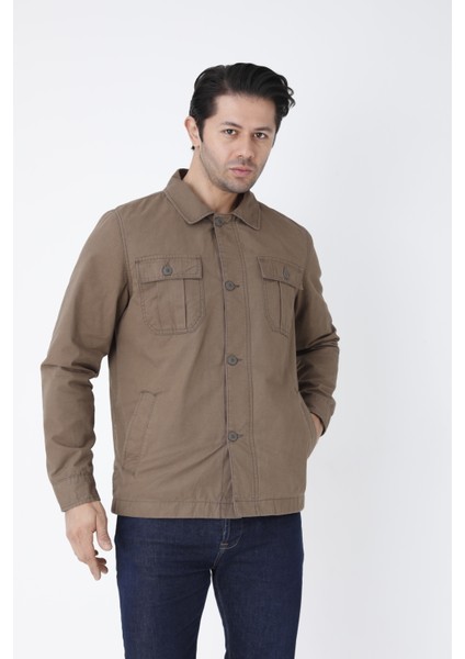 Erkek Mevsimlik Mont Ceket Düğmeli 4 Cepli %100 Pamuk Kumaş modelleri