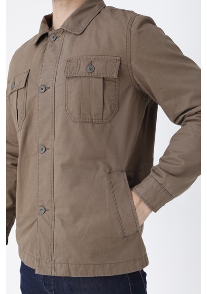 Erkek Mevsimlik Mont Ceket Düğmeli 4 Cepli %100 Pamuk Kumaş indirimleri