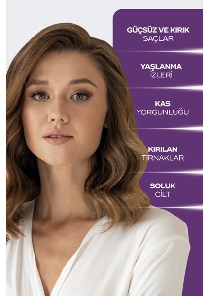 30 Günlük Biotin, Coenzyme Q10, Hyaluronic Acid, C Vitamini Içeren %100 Saf Tablet Alman Kolajeni