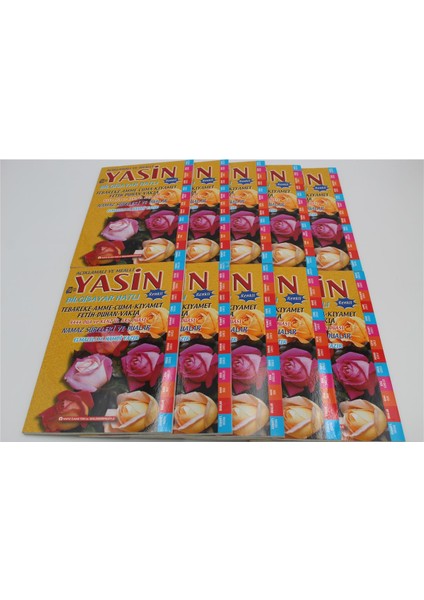Hediyelik 10 Adet Ekonomik Sesli Yasin-I Şerif Açıklamalı ve Mealli Sarı 80SHF Orta BOY(17X24CM)