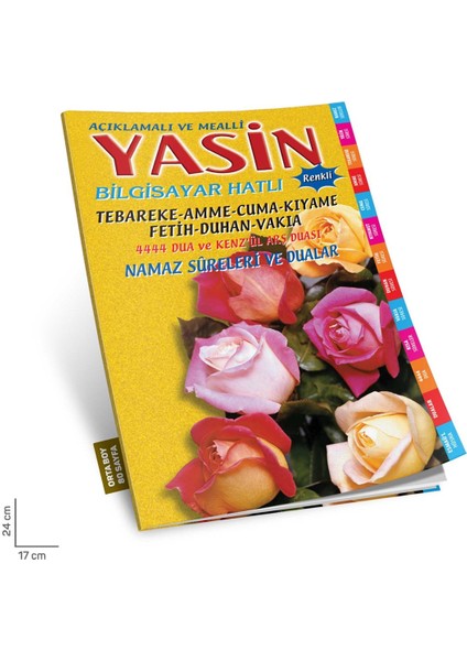 Hediyelik 10 Adet Ekonomik Sesli Yasin-I Şerif Açıklamalı ve Mealli Sarı 80SHF Orta BOY(17X24CM)