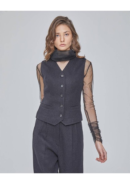 Örme Siyah Palazzo Pantolon-Yelek Takım fiyatları