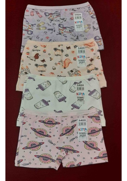 Kids Kız Çocuk Boxer 4'lü Paket