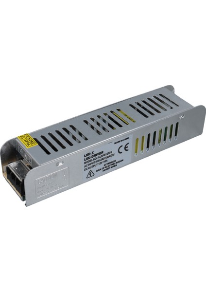 Ledx ALN-M1210S 12 Volt 10 Amper 120 Watt Slim Metal Kasa Adaptör Şerit LED Güvenlik Kamerası Adaptörü 190X48X38MM