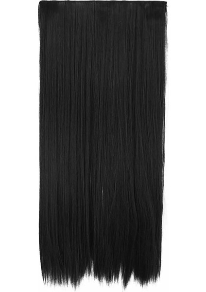 Isıya Dayanıklı Yarımay Çıt Çıt Saç - 1b - Siyah - Düz - 60 cm - 110 gr