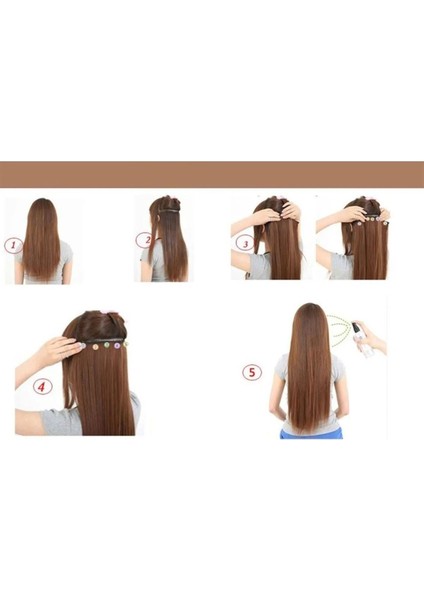 Isıya Dayanıklı Yarımay Çıt Çıt Saç - 1b - Siyah - Düz - 60 cm - 110 gr