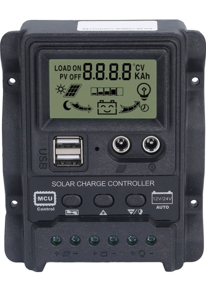 Çift USB Güneş Şarj Kontrol Cihazı Abs LCD Ekran Pwm Şarj Kontrol Cihazları Işık Kontrolü 12V24V10A 130W 260W (Yurt Dışından)