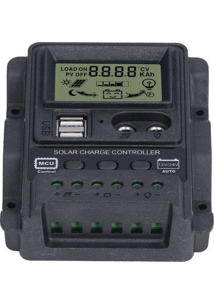 Çift USB Güneş Şarj Kontrol Cihazı Abs LCD Ekran Pwm Şarj Kontrol Cihazları Işık Kontrolü 12V24V10A 130W 260W (Yurt Dışından)