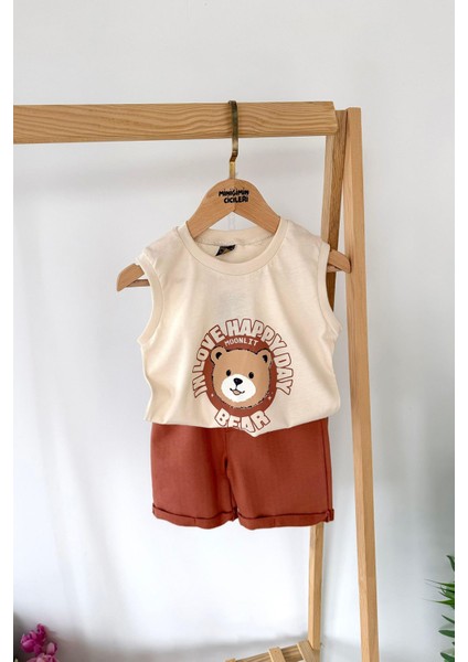 Bear Panç Işleme Detaylı Müslin Erkek 3 lü takım - Kahve fiyatları