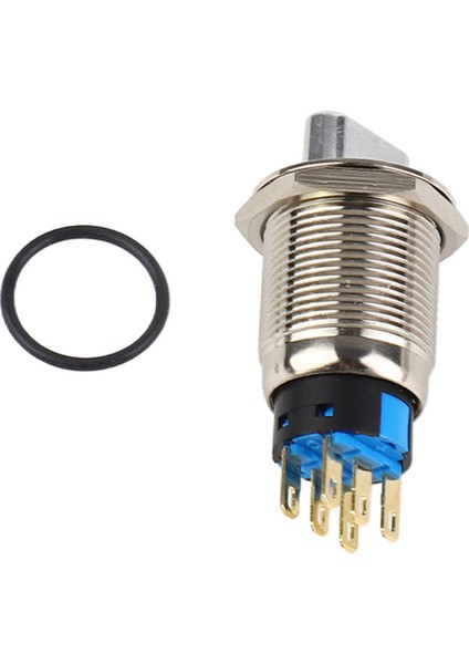 19MM Paslanmaz Çelik Döner Değiştirme Düğmesi Anahtarı IP67 Seçici Anahtar (6 Pin ve 3 Seviye) (Yurt Dışından)