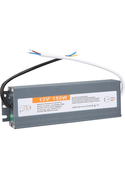 150W Ultra Ince Su Geçirmez Güç Kaynağı LED Güç Kaynağı Sürücüsü AC170250V (50/60HZ)(DC12V) (Yurt Dışından) fiyatları