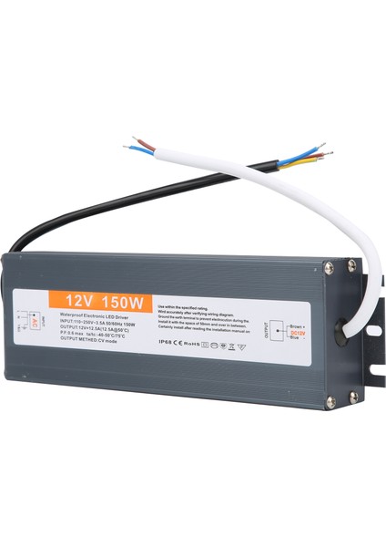 150W Ultra Ince Su Geçirmez Güç Kaynağı LED Güç Kaynağı Sürücüsü AC170250V (50/60HZ)(DC12V) (Yurt Dışından) modelleri