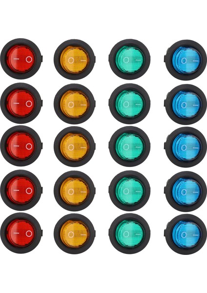 20 Adet LED Işık Yuvarlak Salıncak Anahtarı 3 Pin 2 Vites 20MM Araba LED Işık Açma Kapama Güç Geçiş Anahtarı 12V (Yurt Dışından)