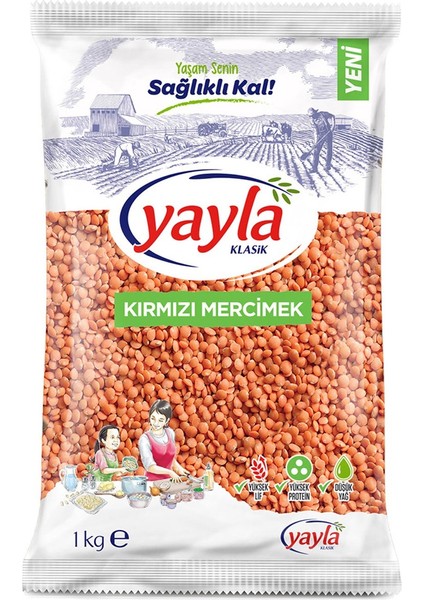 Kırmızı Mercimek 1 kg x 8 Adet
