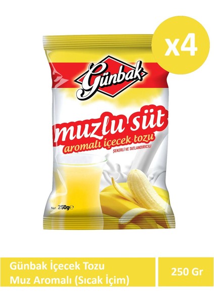 250GR Muzlu Süt Aromalı Içecek Tozu x 4 Adet Tek Ebat