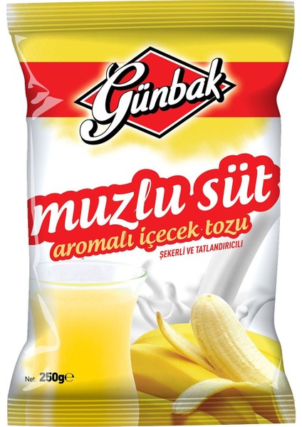 250GR Muzlu Süt Aromalı Içecek Tozu x 4 Adet Tek Ebat