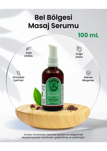Aromaterapi %100 Doğal Uçucu Yağ Içerikli Bel Bölgesi Masaj Serumu (Özel Formülasyon) 100 ml