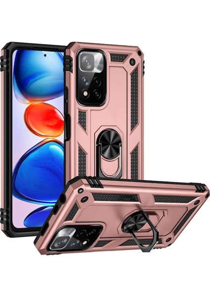 Xiaomi Redmi Note 11 Pro Plus 5g Kılıf Sofya Yüzüklü Silikon Kapak - Rose Dpmah