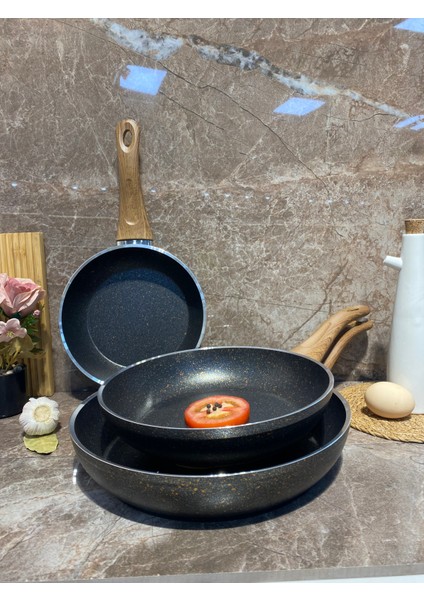 Granit 3 Parça Tava Set-Siyah