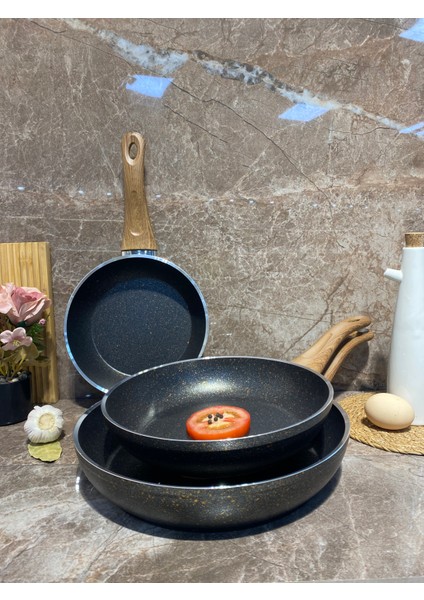 Granit 3 Parça Tava Set-Siyah