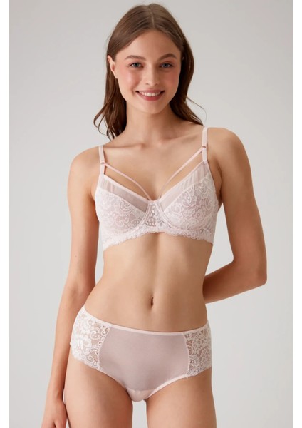 Balenli Tül Işlemeli Kapsız Sütyen Takım fırsatları