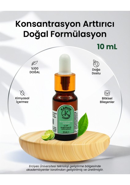 Aromaterapi-Sinerji Doğal Cam Damlalıklı Konsantrasyon Artırıcı Buhurdanlık ve Difüzör 10ml