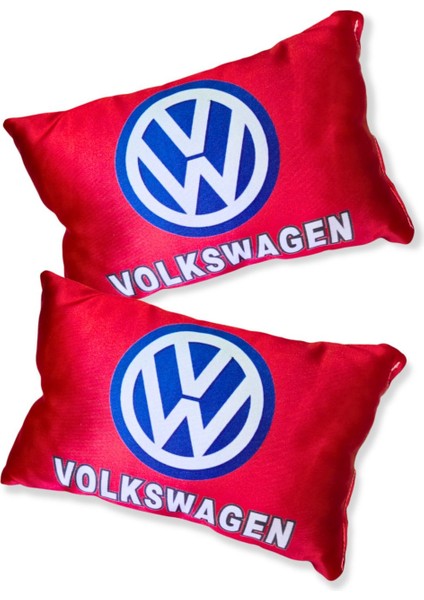 Volkswagen Uyumlu Dijital Baskılı Kırmızı Araç Seyahat Boyun Yastık | 2'li Set fiyatları