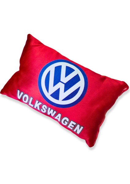 Volkswagen Uyumlu Dijital Baskılı Kırmızı Araç Seyahat Boyun Yastık | 2'li Set modelleri