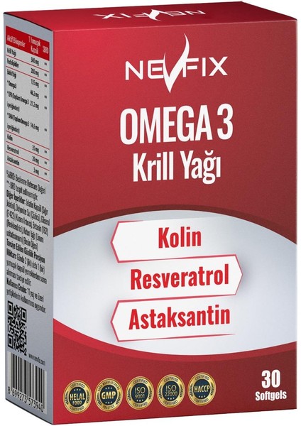 Krill Oil Omega Resveratrol Astaksantin 30 Softgels