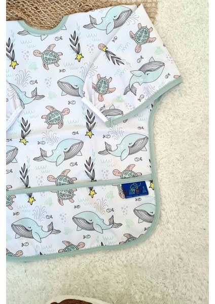 Dolphine Desenli Sıvı Geçirmez Unisex Aktivite ve Mama Önlüğü 6-24 Ay fırsatları
