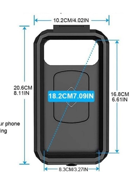 M18 -53 Döküm Ayna Dibi Bağlantılı Su Geçirmez Telefon Tutucu