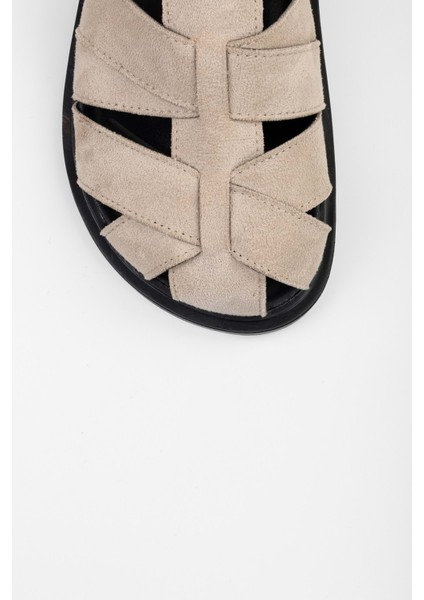 Kadın Vion Bej Süet Toka Detaylı Terlik modelleri