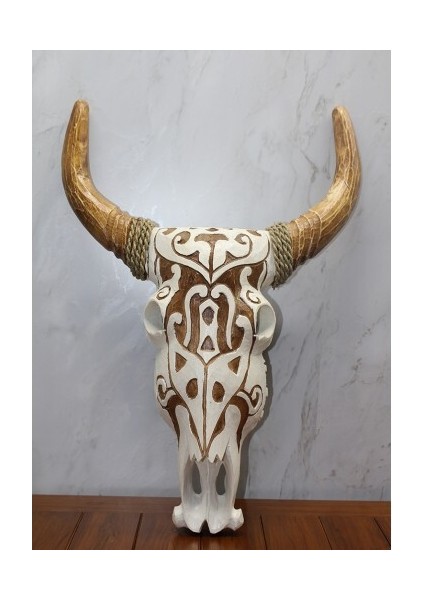 Ahşap Duvara Asmalı Bufalo Kafası