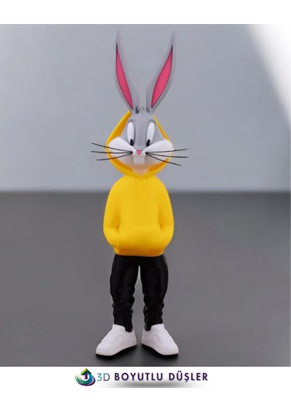 Bugs Bunny Figürü - Renkli - Özel Tasarım 36 cm (Sarı)