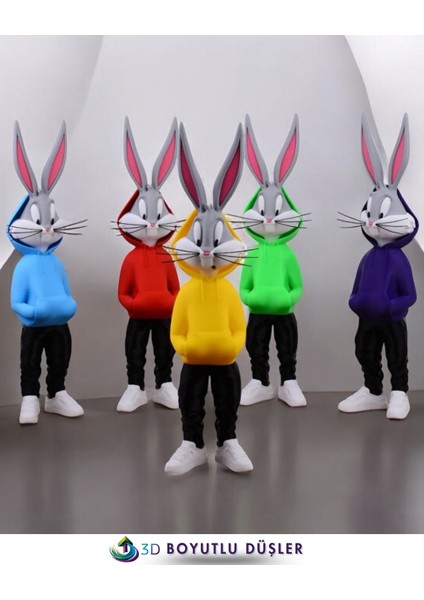 Bugs Bunny Figürü - Renkli - Özel Tasarım 36 cm (Sarı)