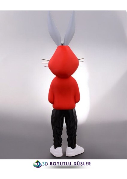 Bugs Bunny Figürü - Renkli - Özel Tasarım 36 cm (Kırmızı) modelleri