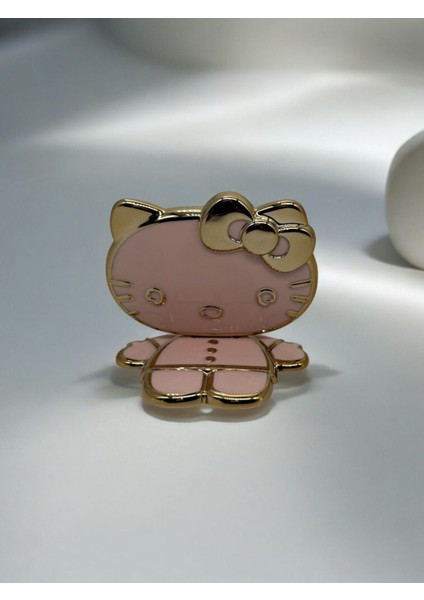 Her Telefon Kılıfına Uyumlu Sevimli Hello City Telefon Tutacağı Stand - Pembe