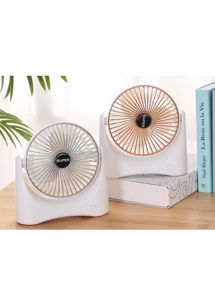 F20 Karışık Renk 3 Kademeli Şarjlı Taşınabilir Masaüstü Usb Fan Vantilatör