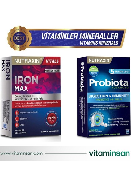 Takviye Setiron Max 17 mg 30 Tablet +Probiota Advanced 60 Tablet