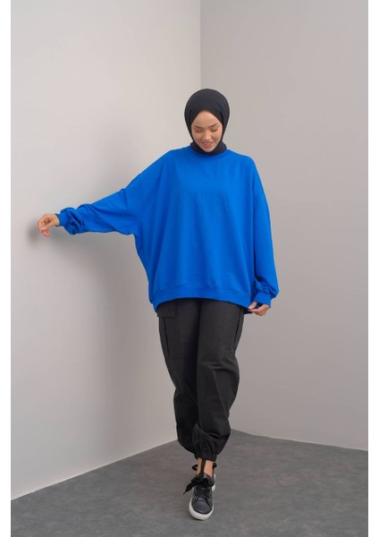 3044 - Rahat, Salaş Basic Kadın Uzun Sweatshirt