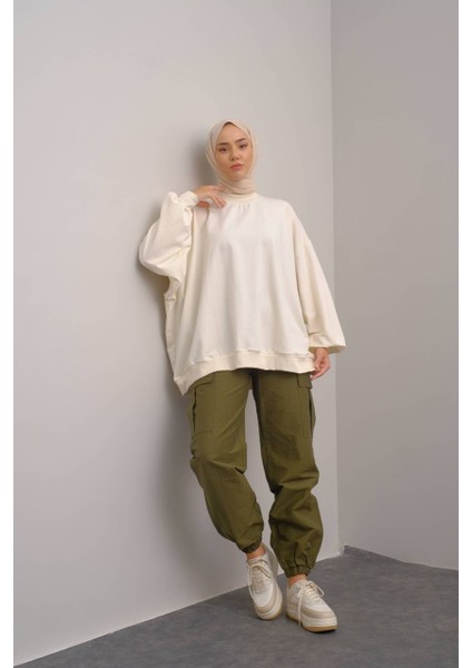 3044 - Rahat, Salaş Basic Kadın Uzun Sweatshirt