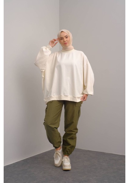 3044 - Rahat, Salaş Basic Kadın Uzun Sweatshirt