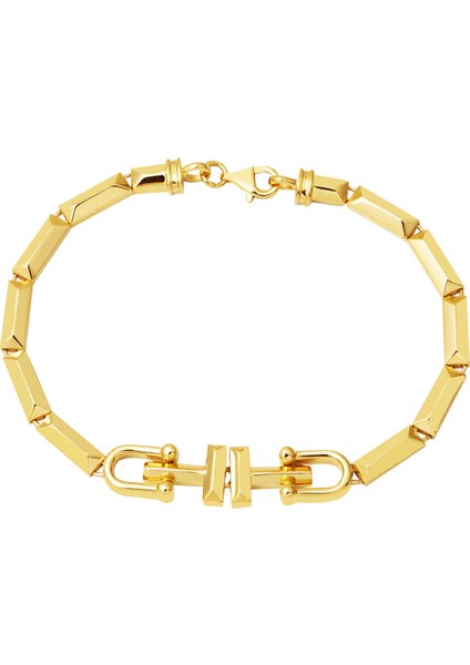 14 Ayar Altın Tiffany Tarzı Taşsız Bileklik